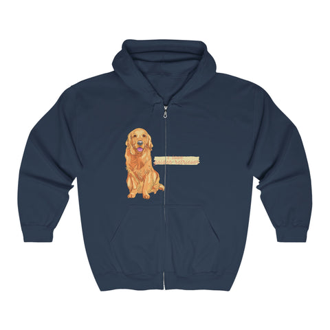 I love my Golden Retriever Dog POD Unisex Heavy Blend™ Full Zip Hooded Sweatshirt