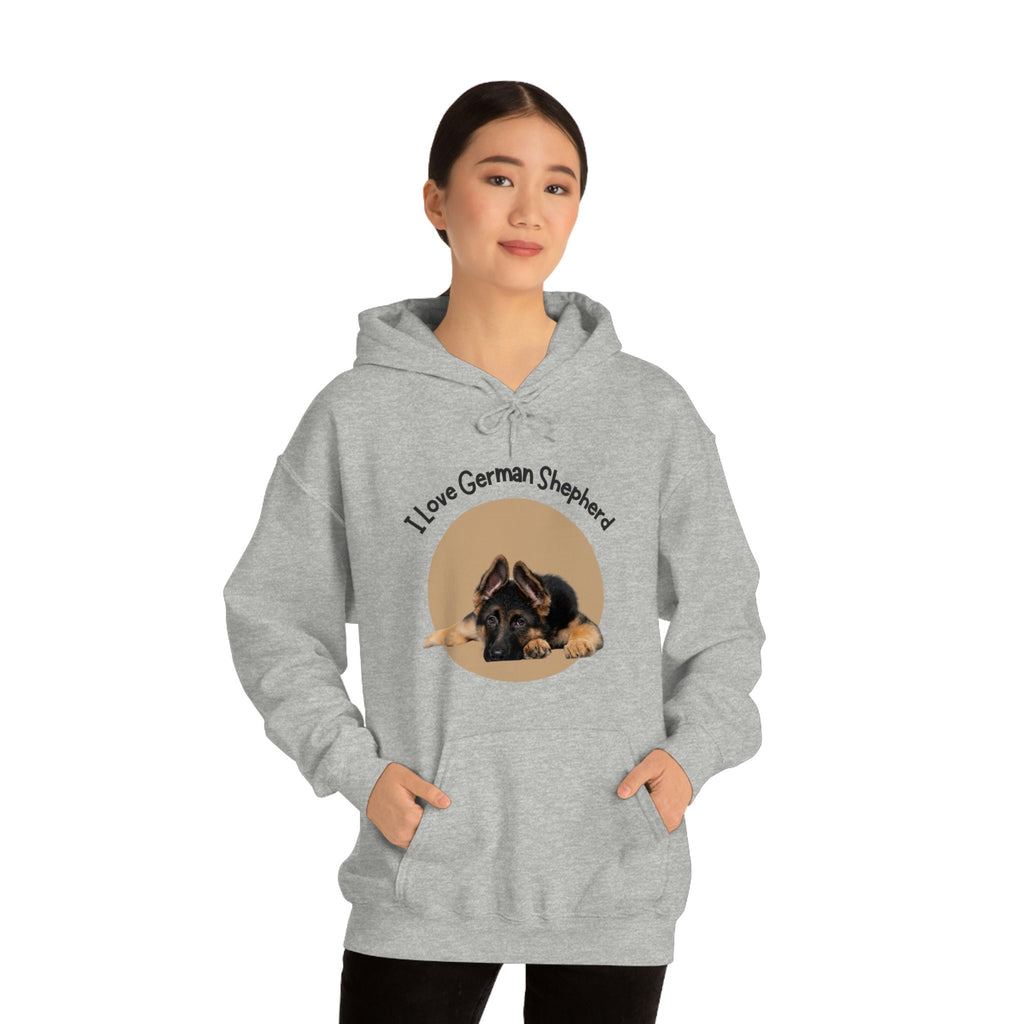 I love my German Shepherd Dog POD Unisex Heavy Blend™ Hooded Sweatshirt