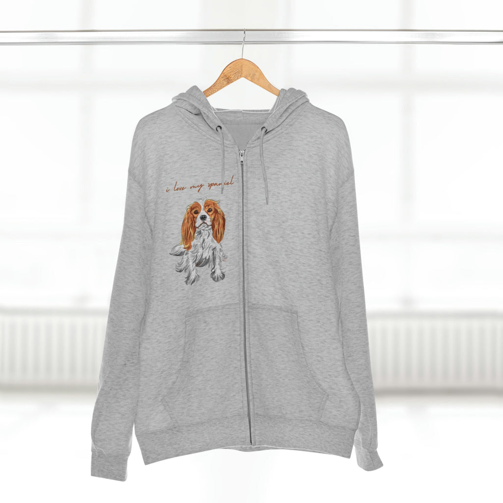 I love my Spaniel Dog POD Unisex Premium Full Zip Hoodie