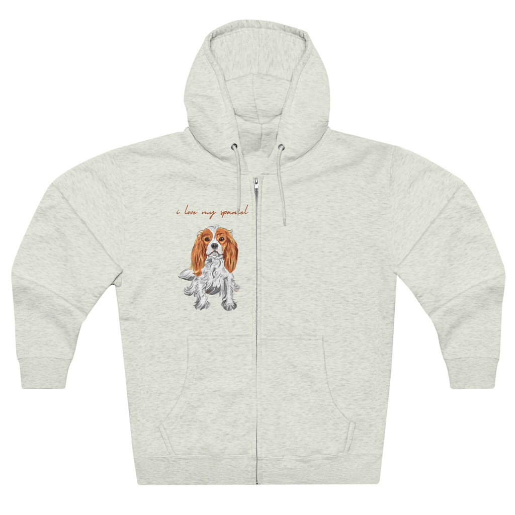 I love my Spaniel Dog POD Unisex Premium Full Zip Hoodie