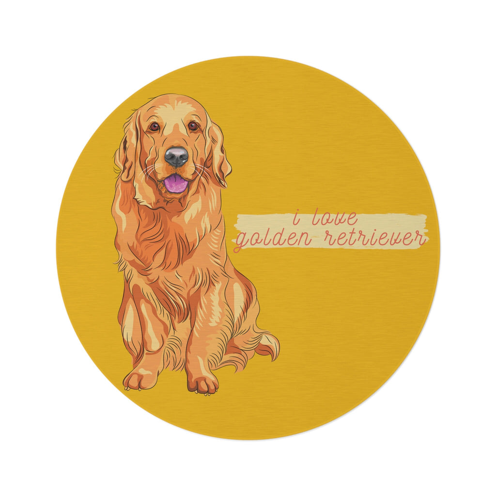 I love my Golden Retriever Dog POD Round Rug