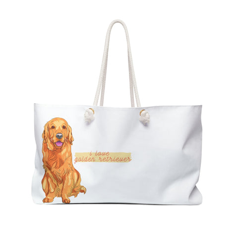 I love my Golden Retriever Dog POD Weekender Bag
