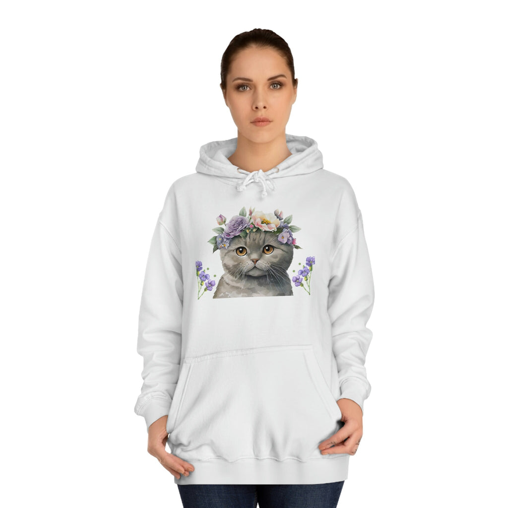 Meow Cat POD Unisex College Hoodie