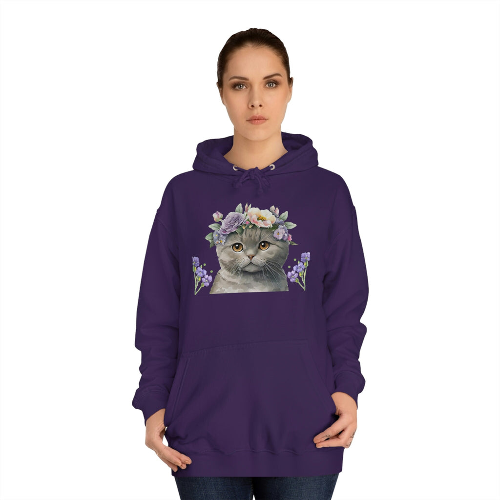 Meow Cat POD Unisex College Hoodie