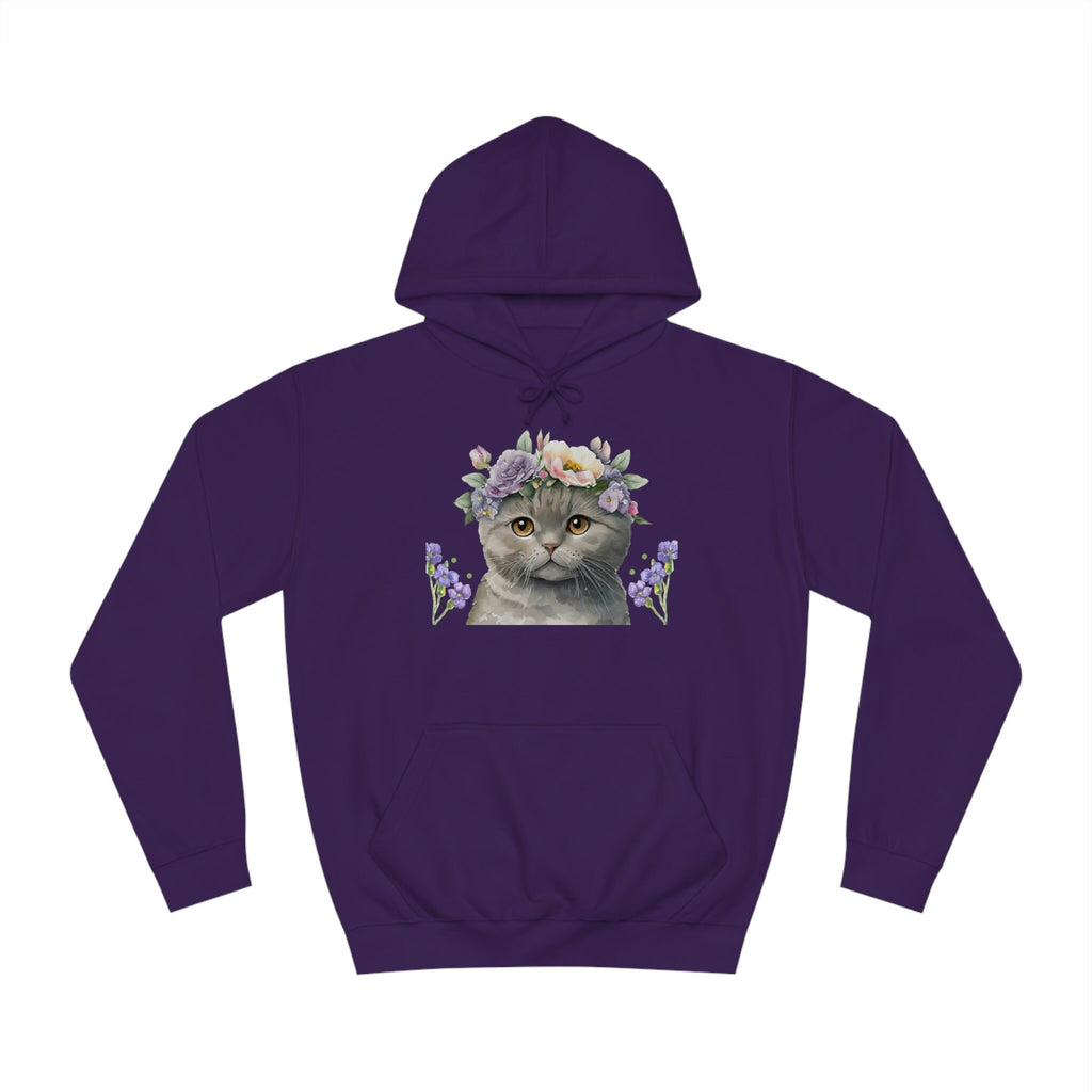 Meow Cat POD Unisex College Hoodie