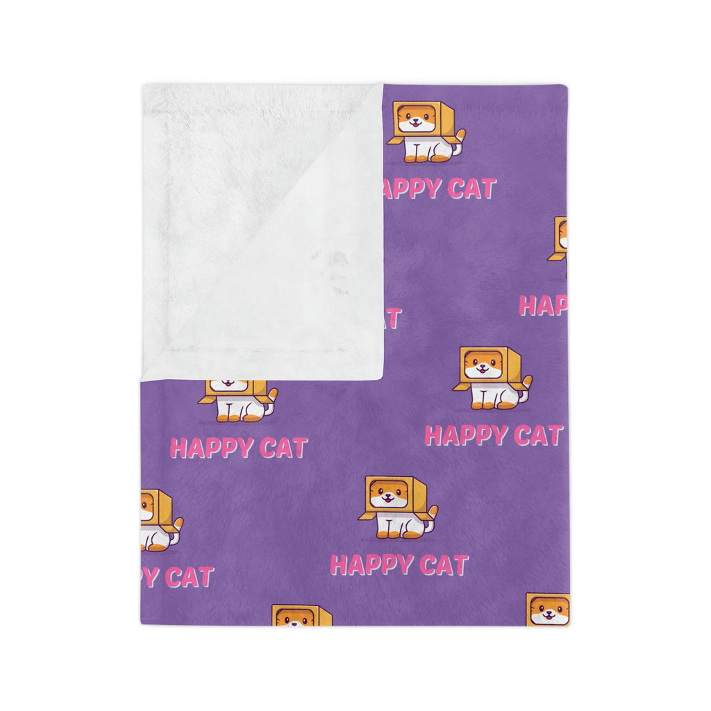 Happy Cat POD Velveteen Minky Blanket