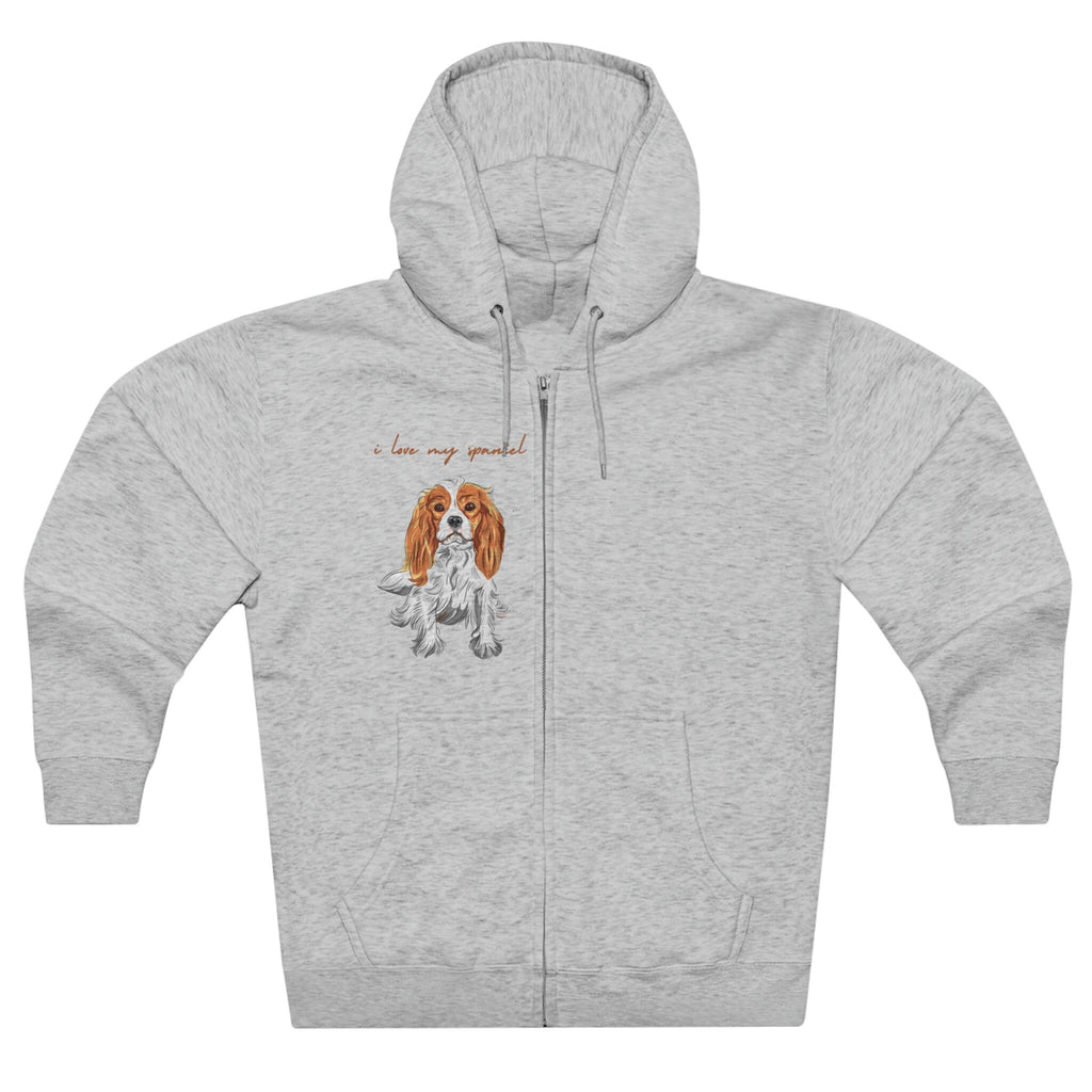 I love my Spaniel Dog POD Unisex Premium Full Zip Hoodie