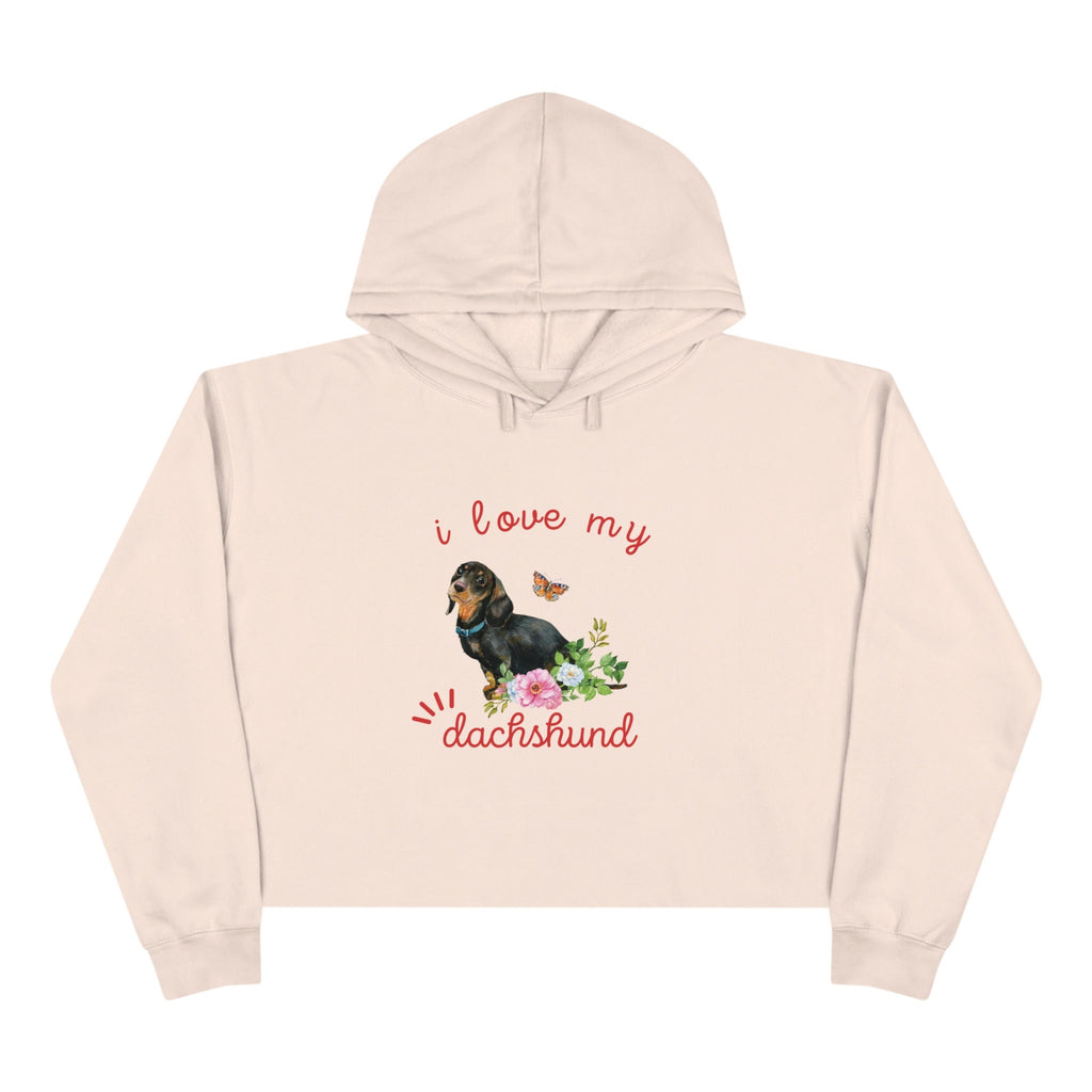 I love my Dachshund Dog POD Crop Hoodie