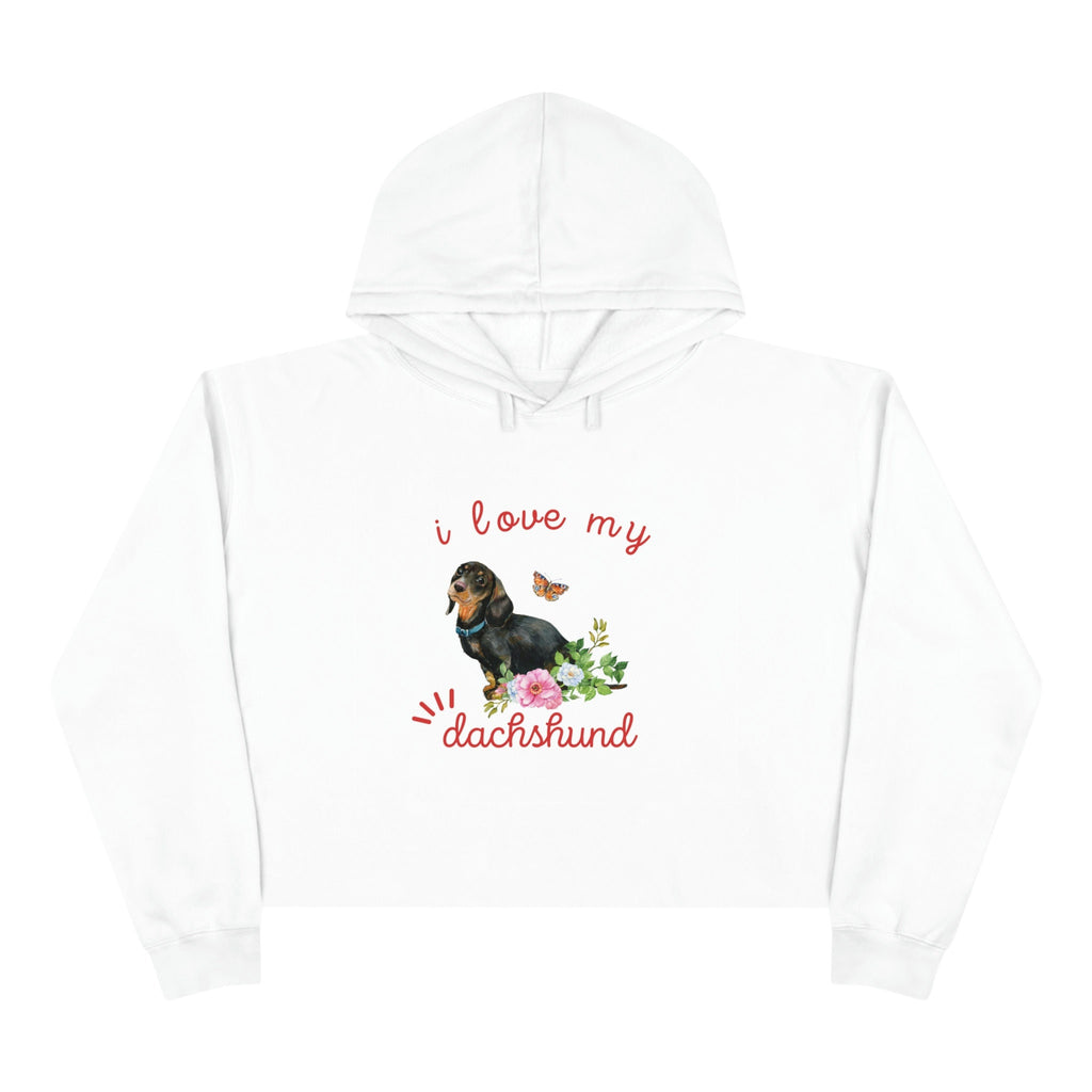 I love my Dachshund Dog POD Crop Hoodie