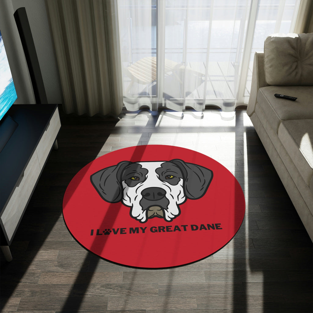 I love my Great Dane Dog POD Round Rug