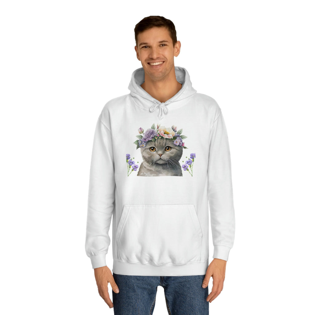 Meow Cat POD Unisex College Hoodie