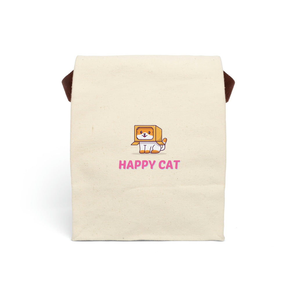 Happy Cat POD Canvas Lunch Bag With Strap