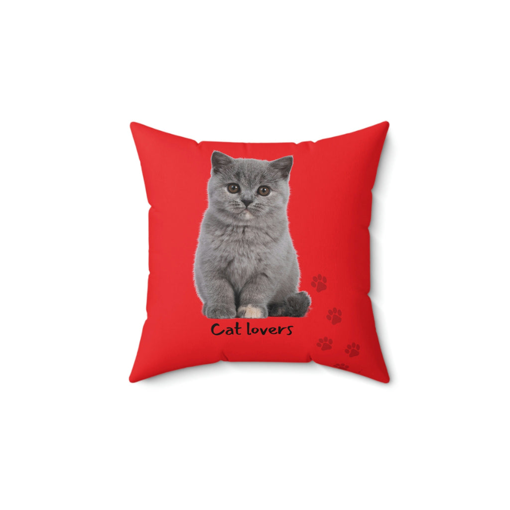 Cat Lovers POD Spun Polyester Square Pillow