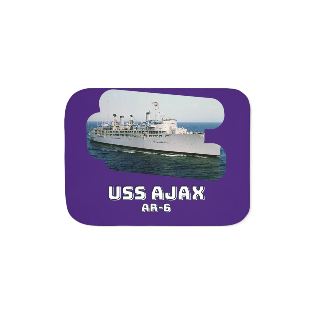 USS Ajax AR-6 United States Ship POD Sherpa Blanket, Two Colors