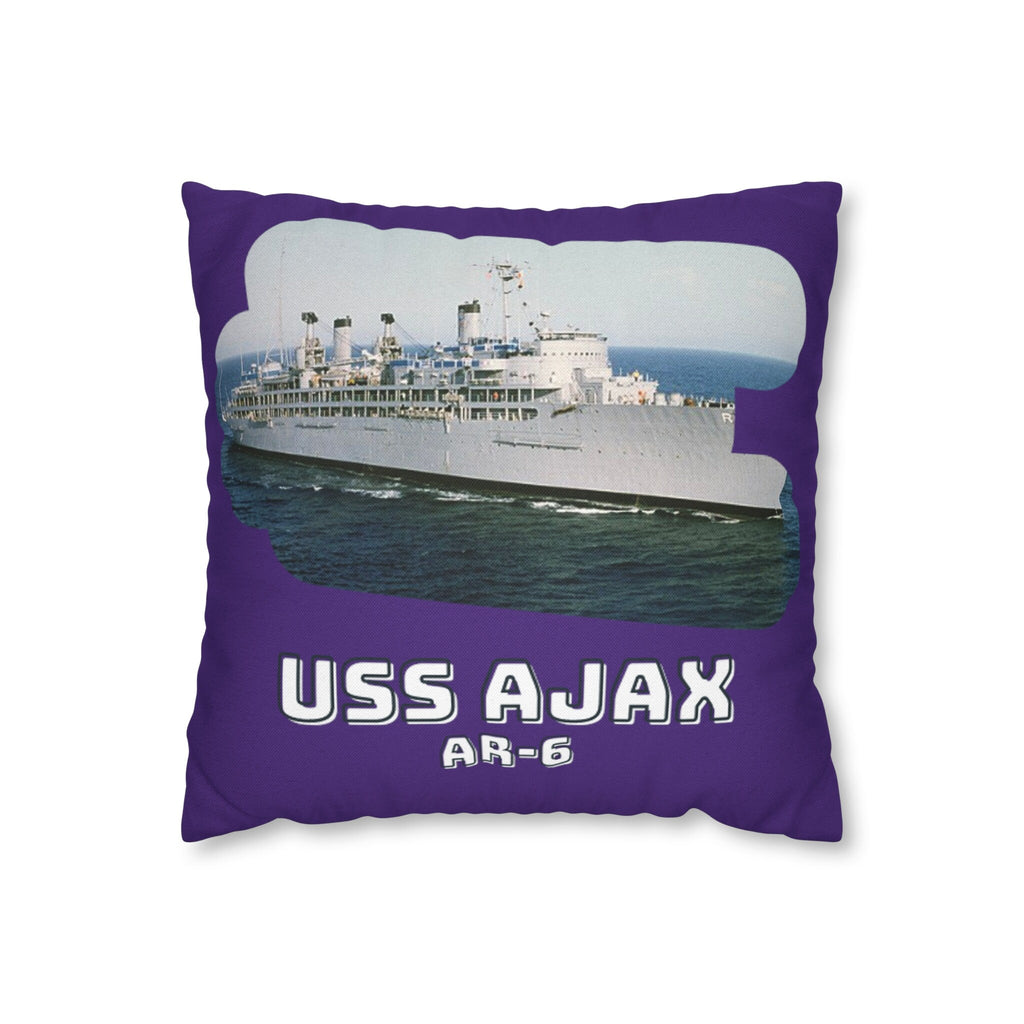 USS Ajax AR-6 United States Ship POD Spun Polyester Square Pillow Case