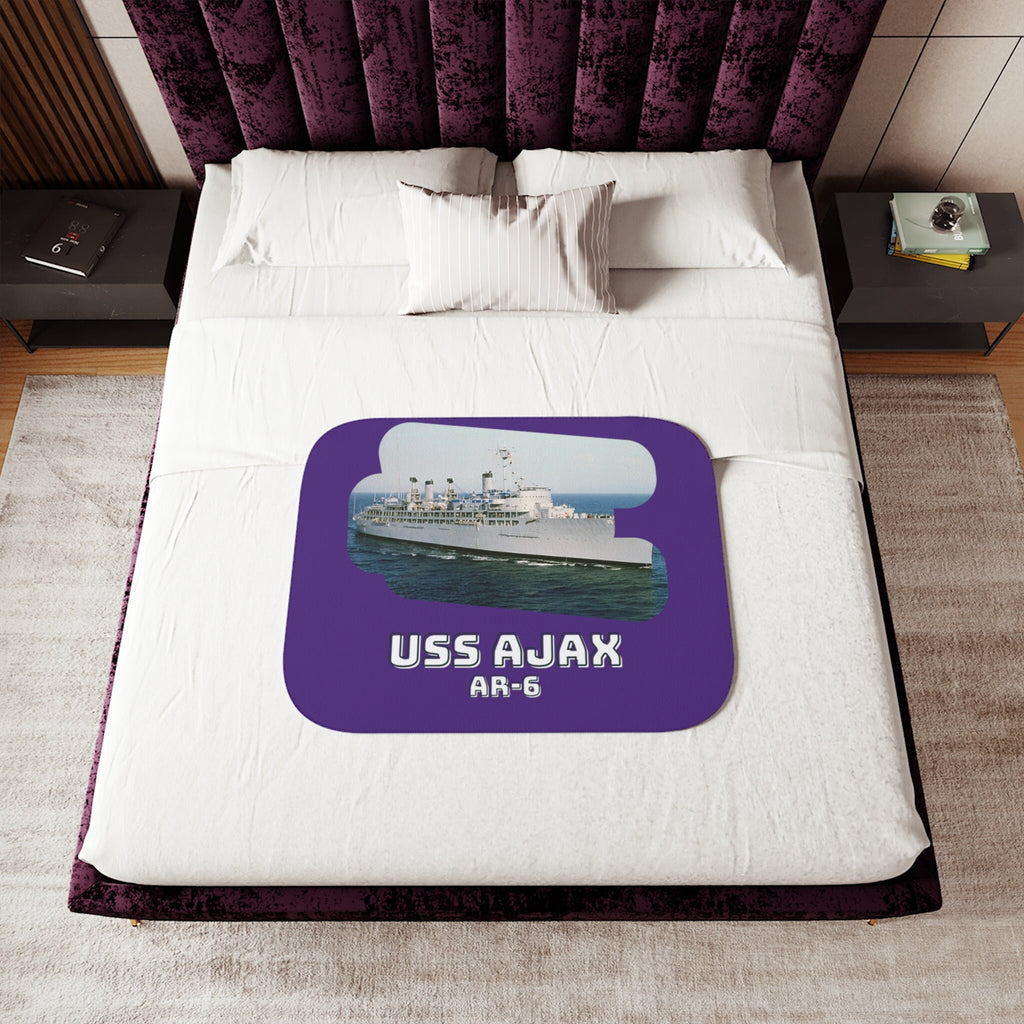 USS Ajax AR-6 United States Ship POD Sherpa Blanket, Two Colors