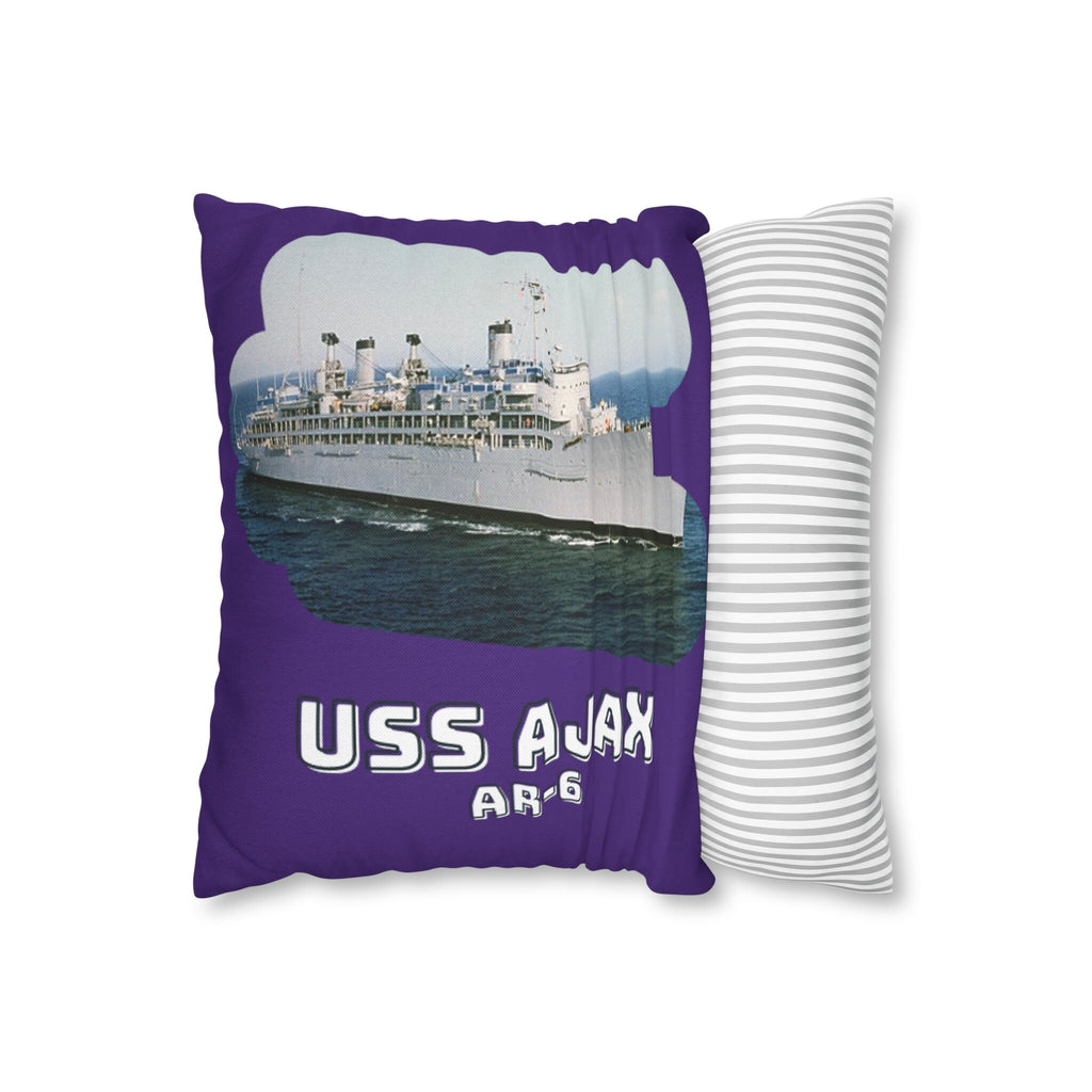 USS Ajax AR-6 United States Ship POD Spun Polyester Square Pillow Case