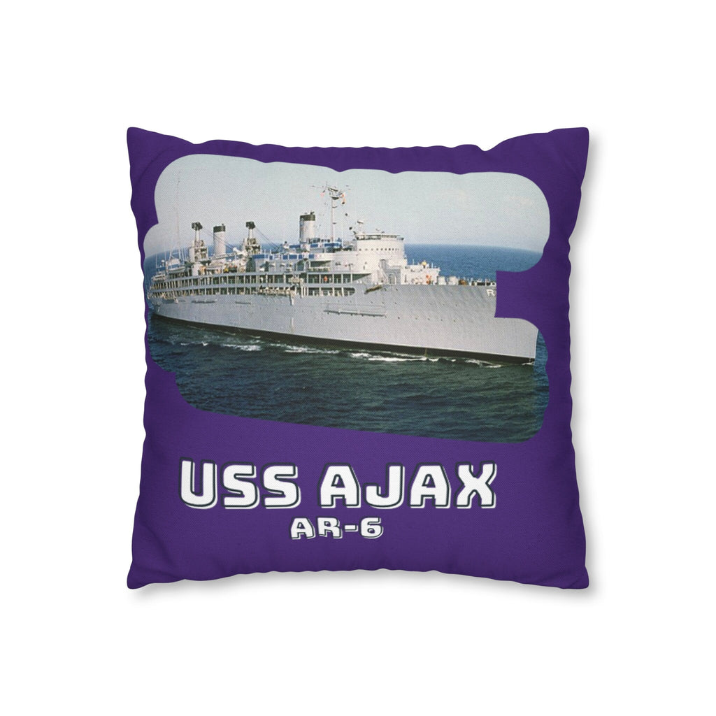 USS Ajax AR-6 United States Ship POD Spun Polyester Square Pillow Case