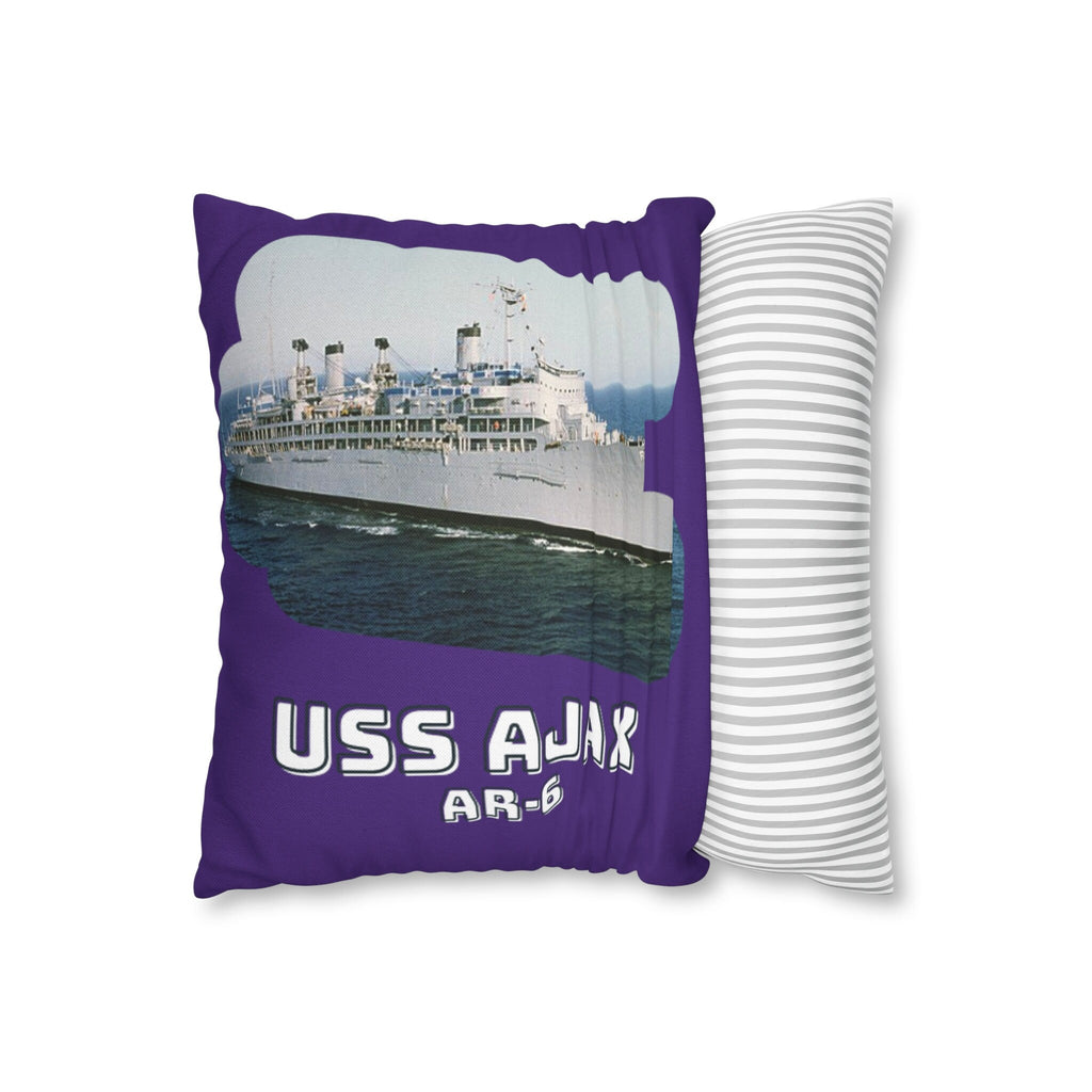 USS Ajax AR-6 United States Ship POD Spun Polyester Square Pillow Case