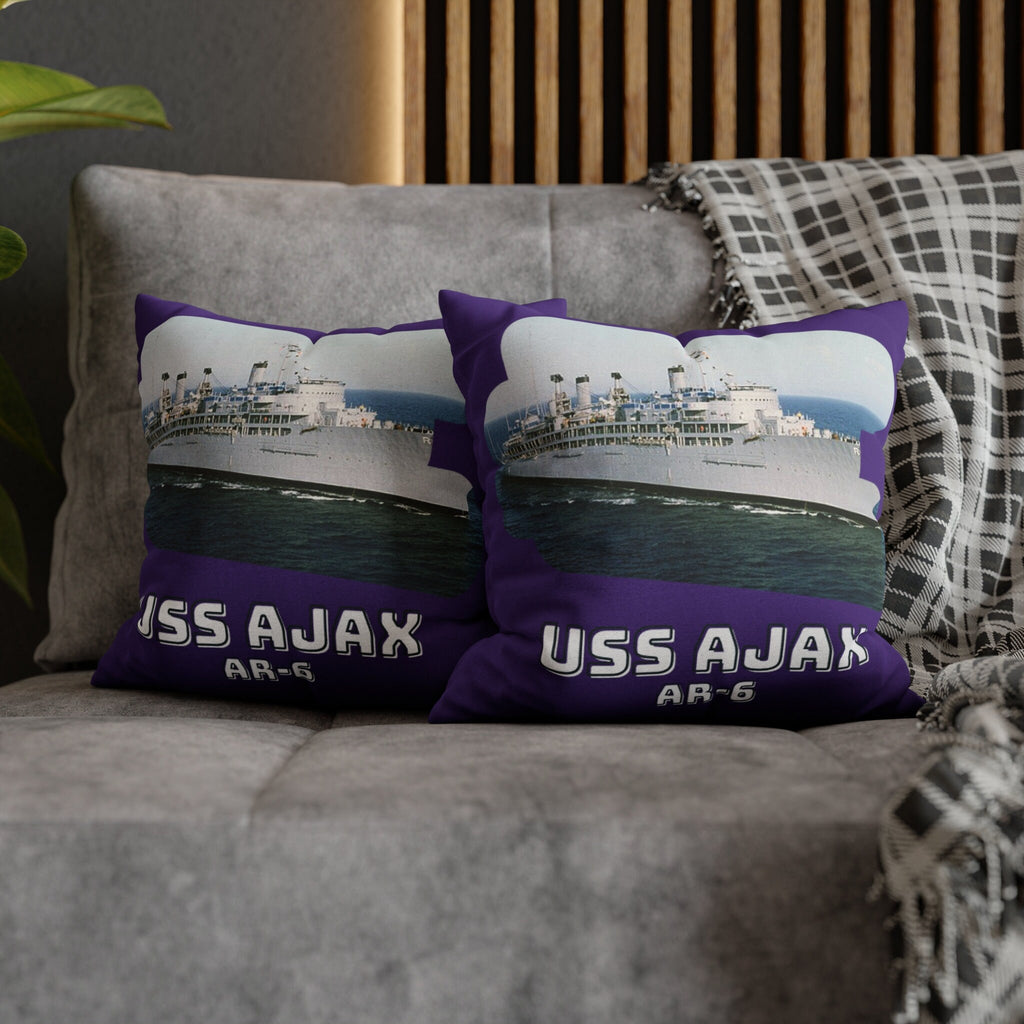 USS Ajax AR-6 United States Ship POD Spun Polyester Square Pillow Case