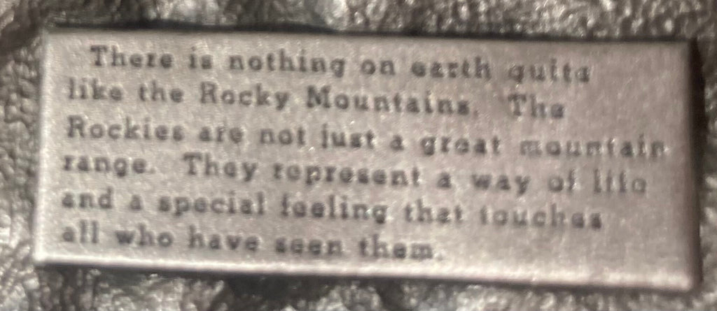 Vintage 1985 Metal Belt Buckle, Rocky Mountain High, Range, Nice Design, 3 1/4" x 2 1/2", Heavy Duty, Quality, Thick Metal, Made in USA