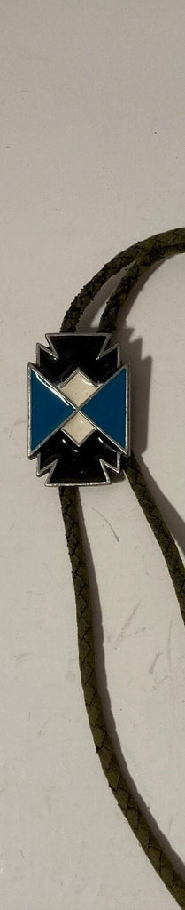 Vintage 1993 Metal Bolo Tie, Nice Enamel Design, Nice Native Design, 1 3/4" x 1 1/4", Nice Design, Made in USA, Quality, Heavy Duty, Country