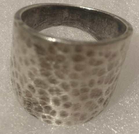 Vintage Sterling Silver Ring, Nice Hammered Design, Size 7, Nice Design, Quality, Jewelry, 0714, Accessory, 925, Clothing, Necklace