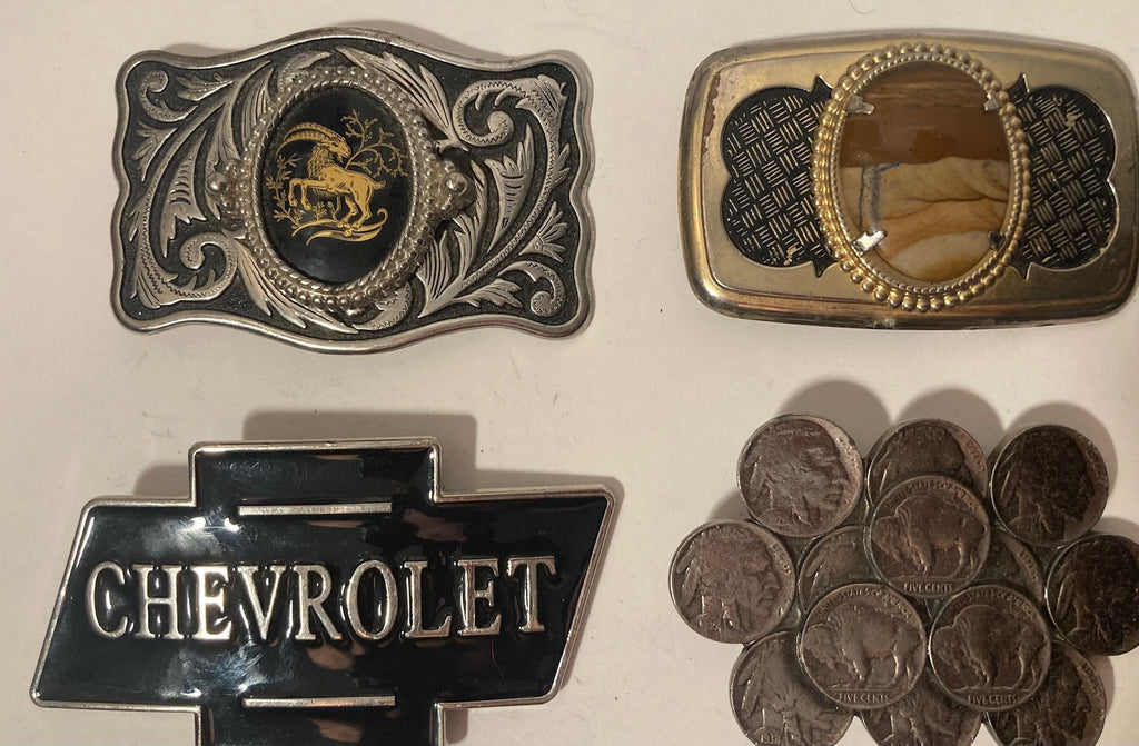 Vintage Lot of 11 Assorted Different Belt Buckles, Chevrolet, Arrowhead, Country & Western, Western Wear, Resell, For Belts