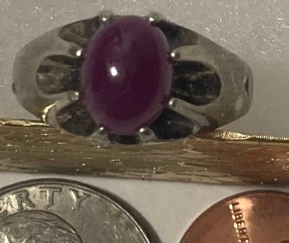 Vintage Sterling Silver Ring, Nice Purple Stone Design, Size 9 1/2, Nice Design, Quality, Jewelry, 0718, Accessory