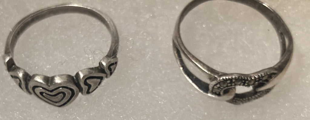 Vintage Lot of 4 Sterling Silver Rings, Nice Designs, Quality, Jewelry, 0721, Accessory, 925, Clothing, Necklace, Charm, Bracelet
