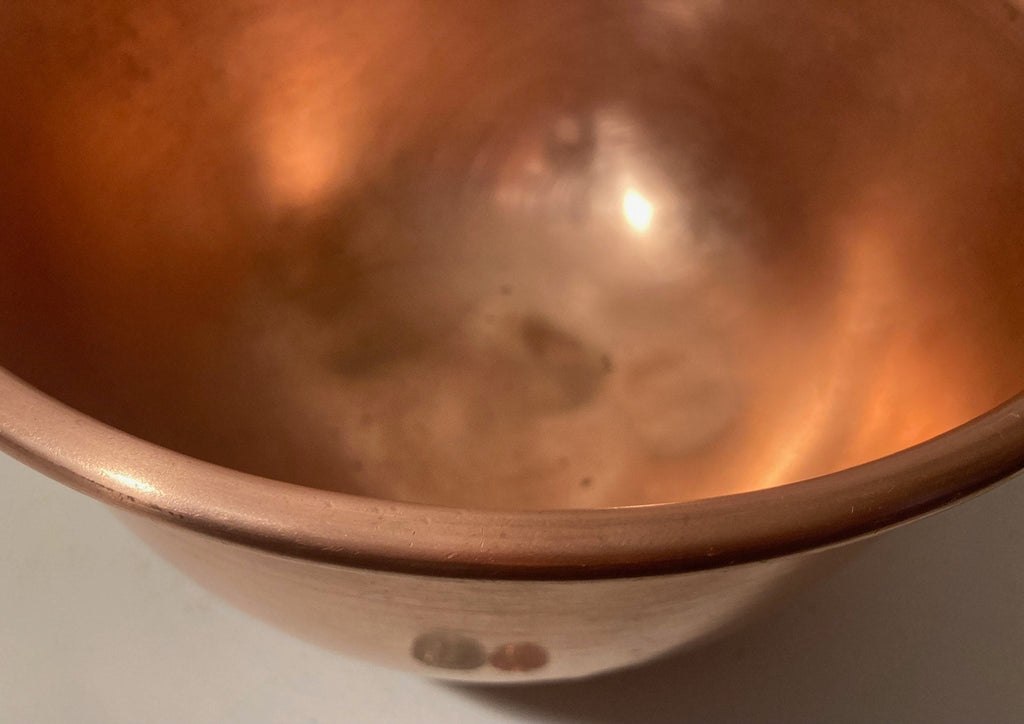 Vintage Metal Copper and Brass Mixing Bowl, Nice Quality, 10" x 5",  Super Thick Heavy Duty Copper Quality, Weighs 2 Pounds, Kitchen Decor