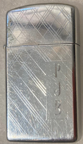 Vintage Metal Zippo Lighter, PJB, Slim Design, Zippo, Made in USA, Cigarettes, More