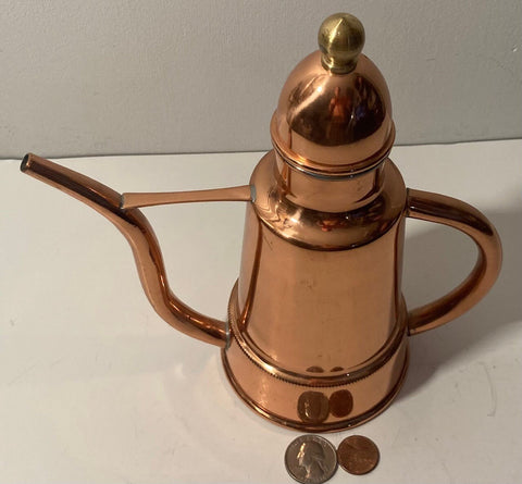 Vintage Metal Copper Teapot, Tea Kettle, 8" x 8", Quality, Home Decor, Table Display, Shelf Display, This Can Be Shined Up Even More