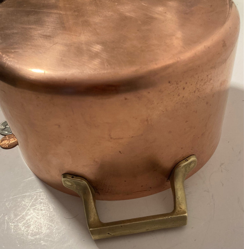 Vintage Metal Copper and Brass Cooking Stock Pot, Pan, Made in USA, Paul Revere, Quality, Heavy Duty, Cooking, Hanging Display