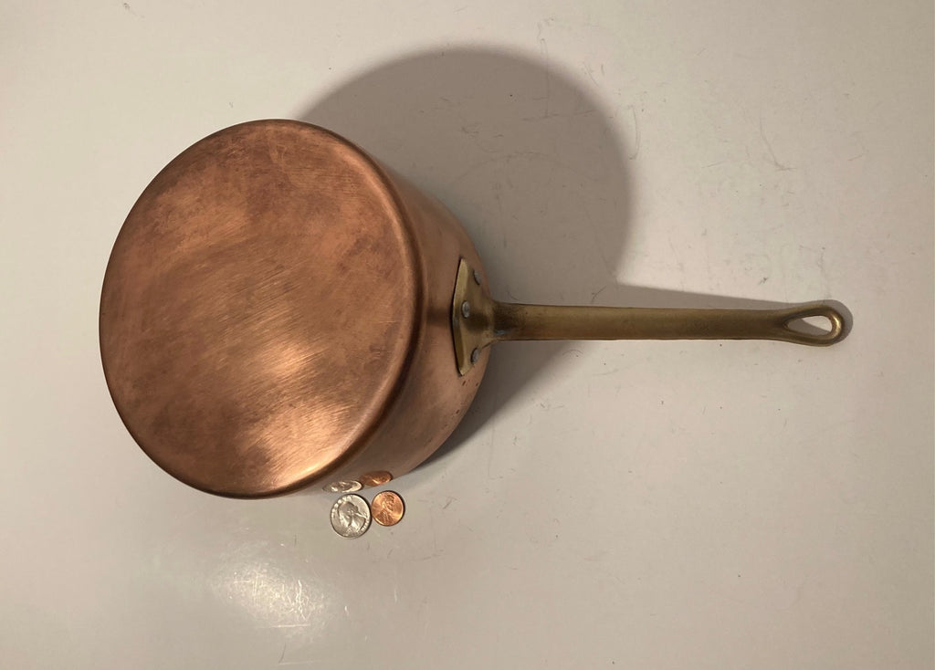 Vintage Metal Copper and Brass Cooking Pot, Quality, Heavy Duty, Cooking, Hanging Display, Kitchen Decor
