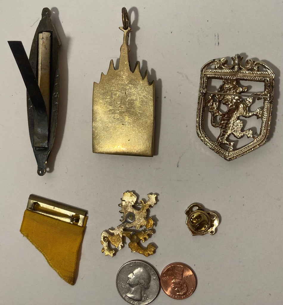 Vintage Lot of 6 Different Bass Items, Hidden Scroll, Japanese, Grandma, Lion, Castle, Fun Items, Free Shipping in the U.S.