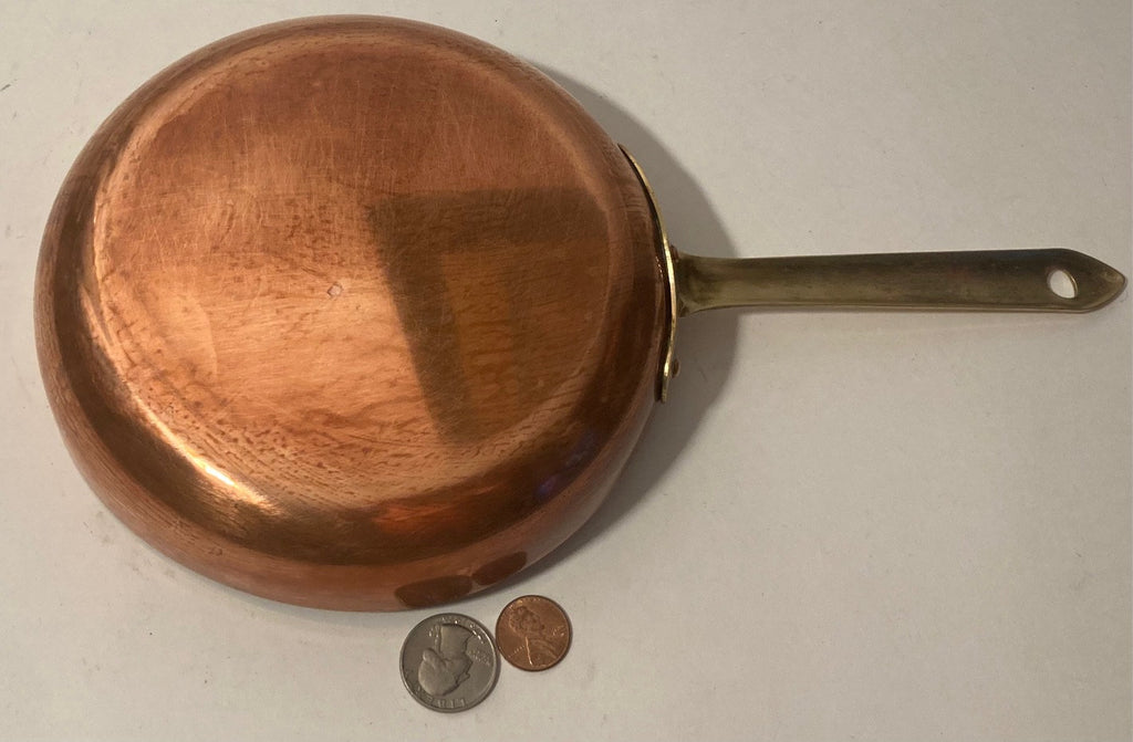 Vintage Metal Copper and Brass Frying Pan, Cooking, Use It, Kitchen Decor, Hanging Display, Quality, Heavy Duty