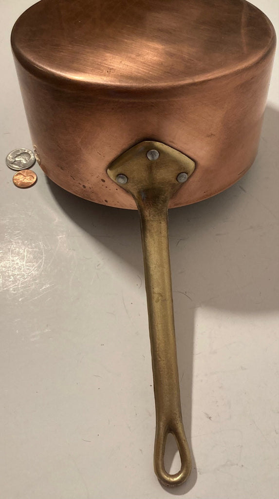 Vintage Metal Copper and Brass Cooking Pot, Quality, Heavy Duty, Cooking, Hanging Display, Kitchen Decor