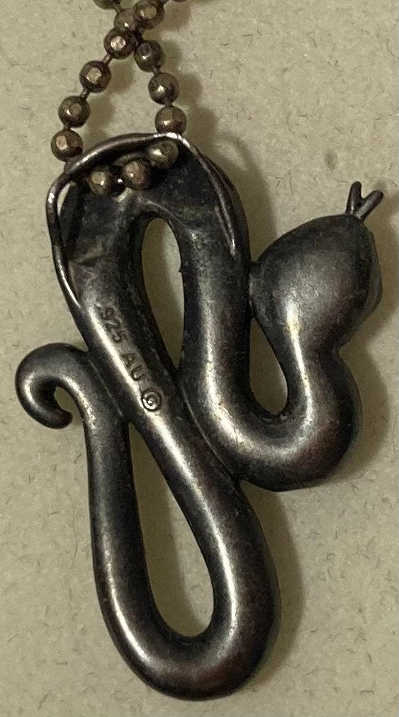 Vintage Sterling Silver Necklace, Nice Snake with Nice Stones, Very Nice Unique Design, Kay Jewelers, Quality, Jewelry, Accessory, Stamped