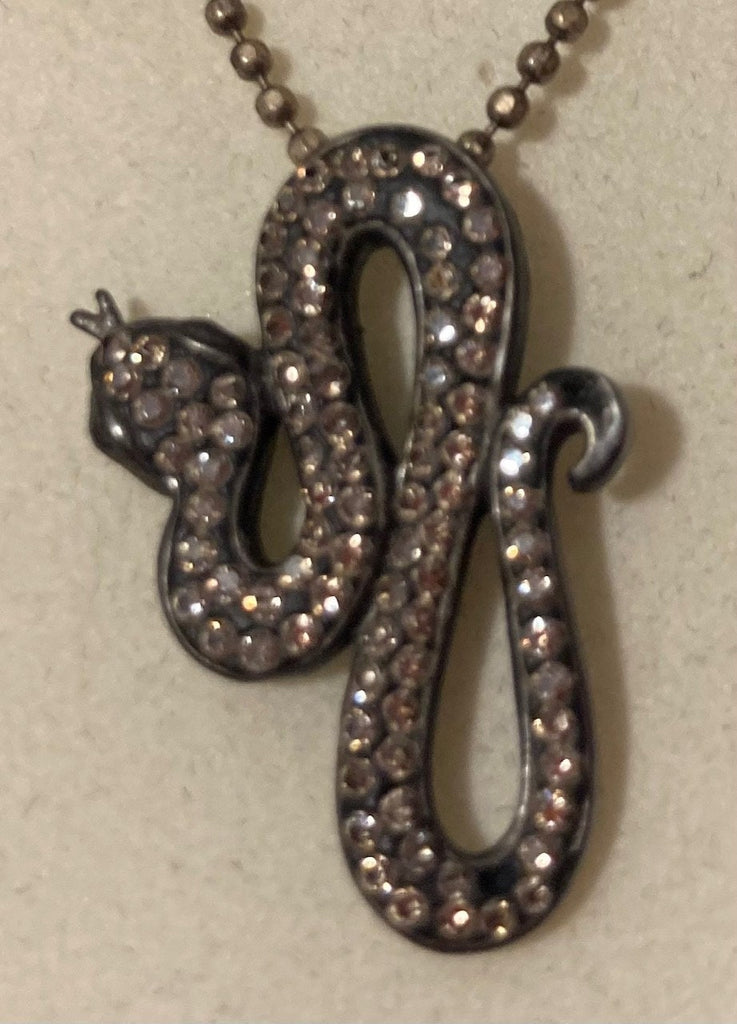 Vintage Sterling Silver Necklace, Nice Snake with Nice Stones, Very Nice Unique Design, Kay Jewelers, Quality, Jewelry, Accessory, Stamped