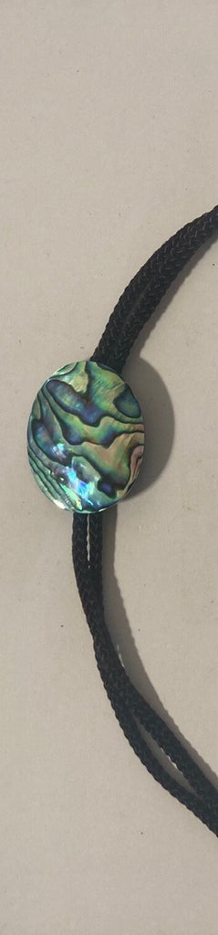 Vintage Metal Bolo Tie, Nice Abalone Design, Nice Western Design, 1 3/4" x 1 1/2", Quality, Heavy Duty, Made in USA, Country & Western