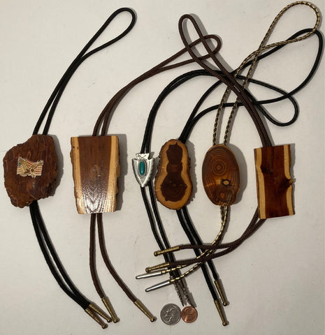 Vintage Lot of 6 Metal Bolo Ties, Nice Designs, Quality, Heavy Duty, Made in USA, Country & Western, Cowboy, Western Wear, Horse, Apparel