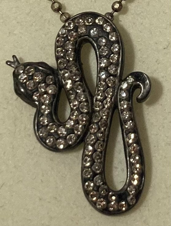 Vintage Sterling Silver Necklace, Nice Snake with Nice Stones, Very Nice Unique Design, Kay Jewelers, Quality, Jewelry, Accessory, Stamped