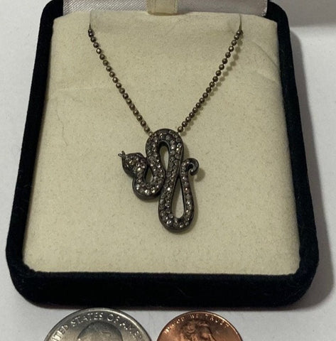 Vintage Sterling Silver Necklace, Nice Snake with Nice Stones, Very Nice Unique Design, Kay Jewelers, Quality, Jewelry, Accessory, Stamped