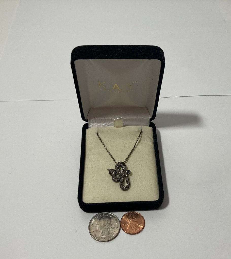 Vintage Sterling Silver Necklace, Nice Snake with Nice Stones, Very Nice Unique Design, Kay Jewelers, Quality, Jewelry, Accessory, Stamped