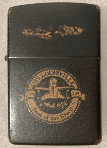 Vintage Metal Zippo, U.S.S. Louisville SSN-724, Submarine, Navy, Command