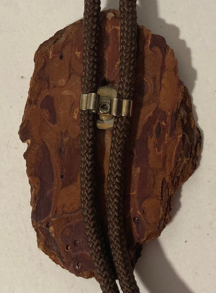 Vintage Wooden Bolo Tie, Nice Wood with American Flag Design, Nice Western Design, 3 1/4" x 2 1/4", Quality, Heavy Duty, Made in USA