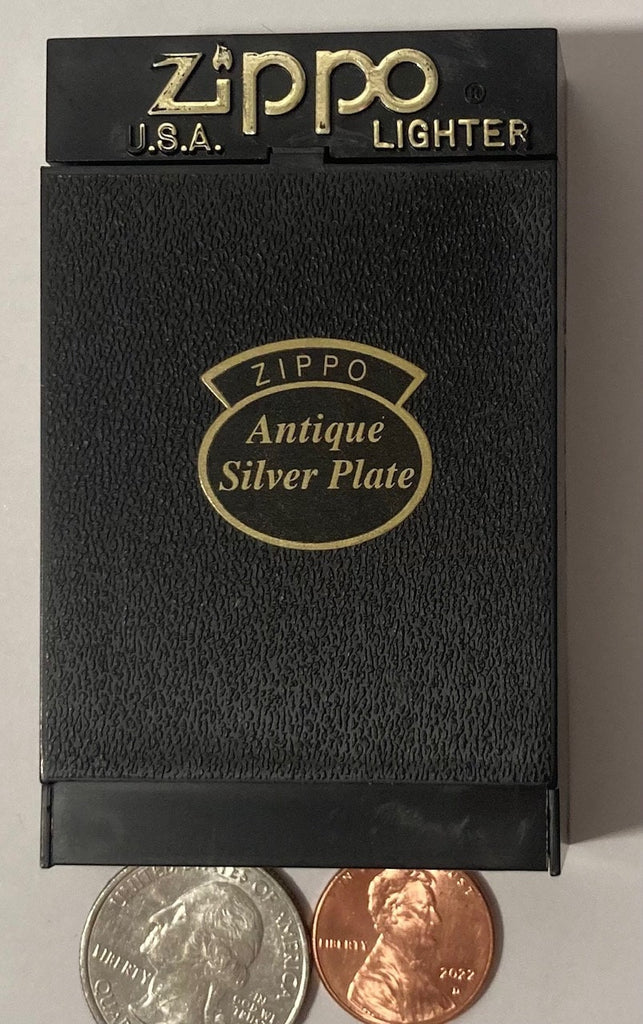 Vintage Metal Zippo, Antique Silver Place, Nice Design, Zippo, Made in USA, Cigarettes, More, Free Shipping in the U.S.