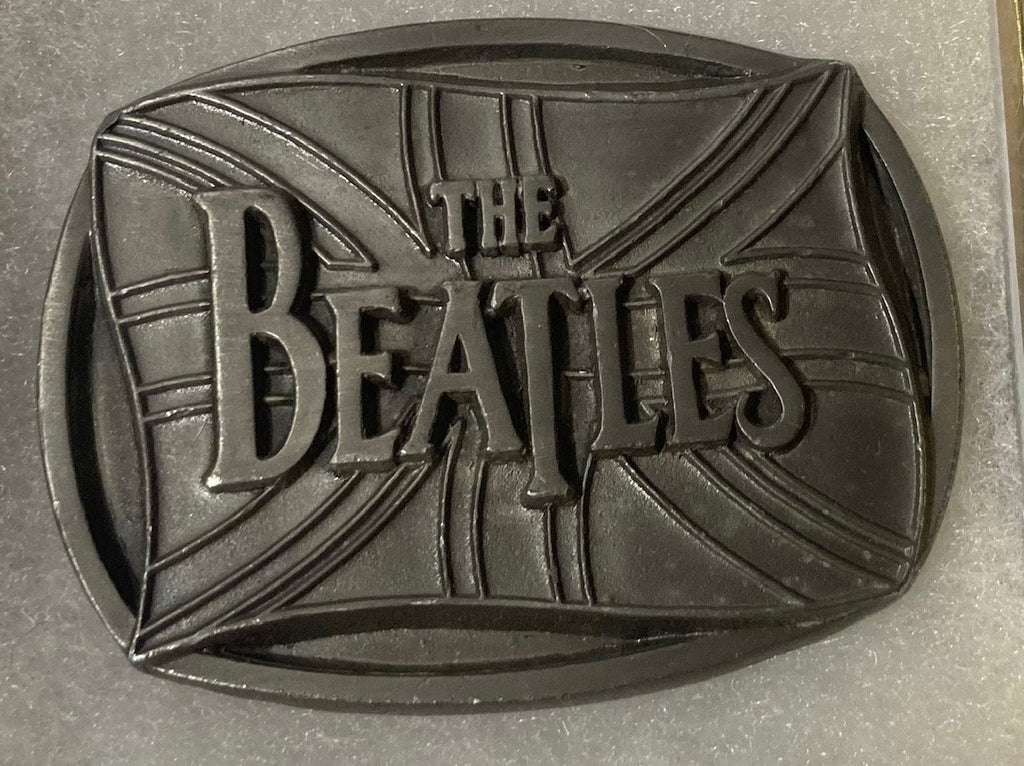 Vintage 1992 Metal Belt Buckle, The Beatles, Music, London, John Lennon, Nice Western Design, 3" x 2 1/4", Heavy Duty, Quality, Thick Metal