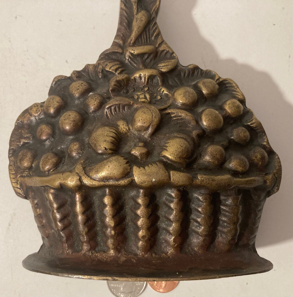 Vintage Metal Hanging Wall Decor, Fruit Basket, Wall Hanging, Super Heavy Duty, 13" Tall and Weighs 3 1/4 Pounds, Made in India, Quality